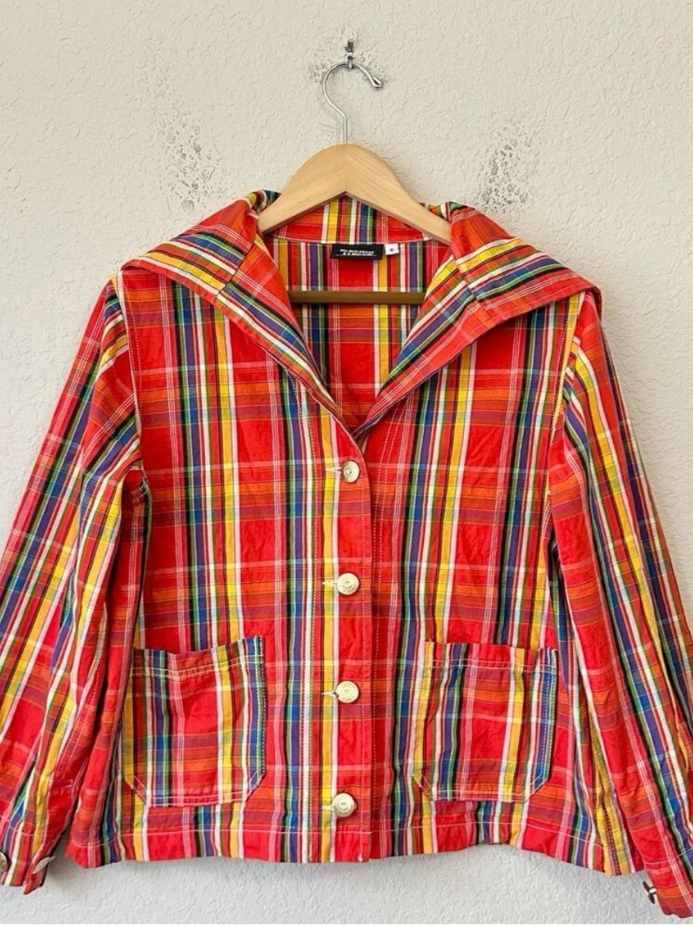 BIG BUD PRESS Jacket Red Plaid Sailor Cotton Twill Outdoor 90s Retro
